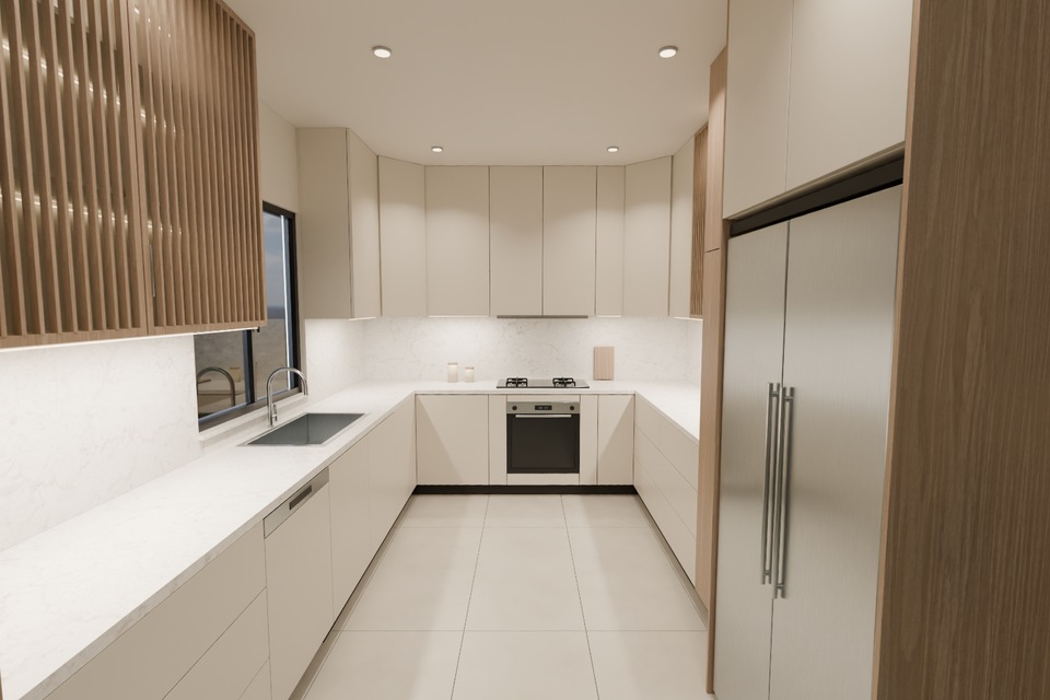 Kitchen seen from the entrance